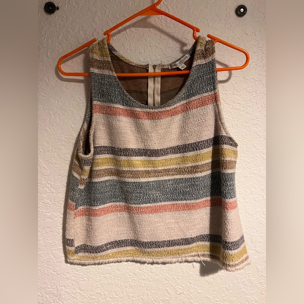 Summery striped crop tank top